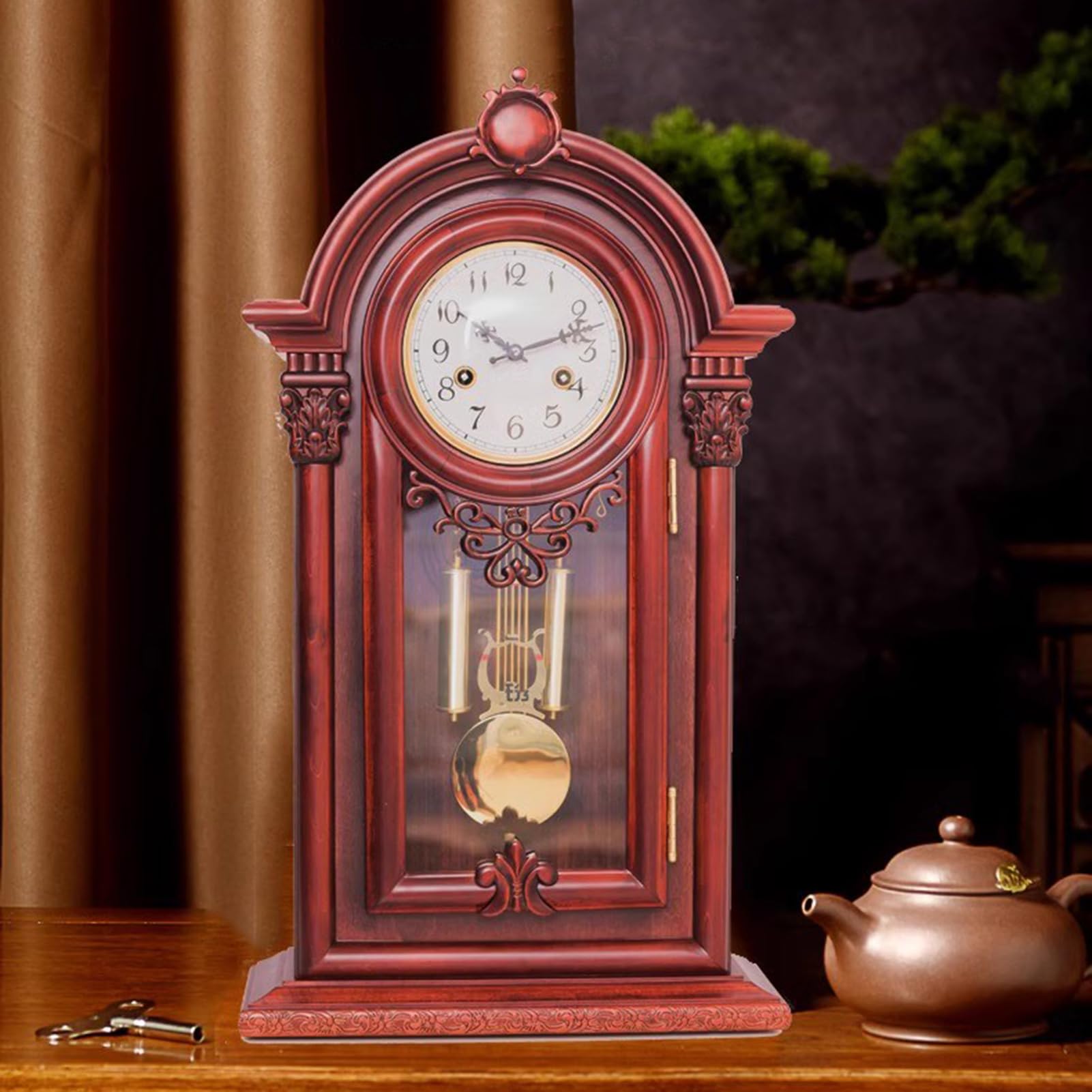 Amazon.co.jp: レトロな機械式振り子時計 84cm 壁掛け時計